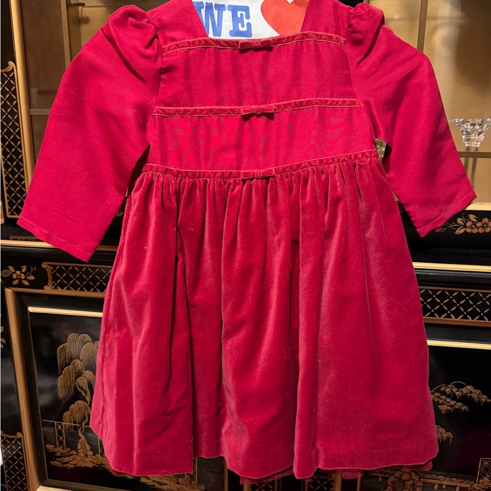 Gymboree Red Silk-Blend Dress Label Detail